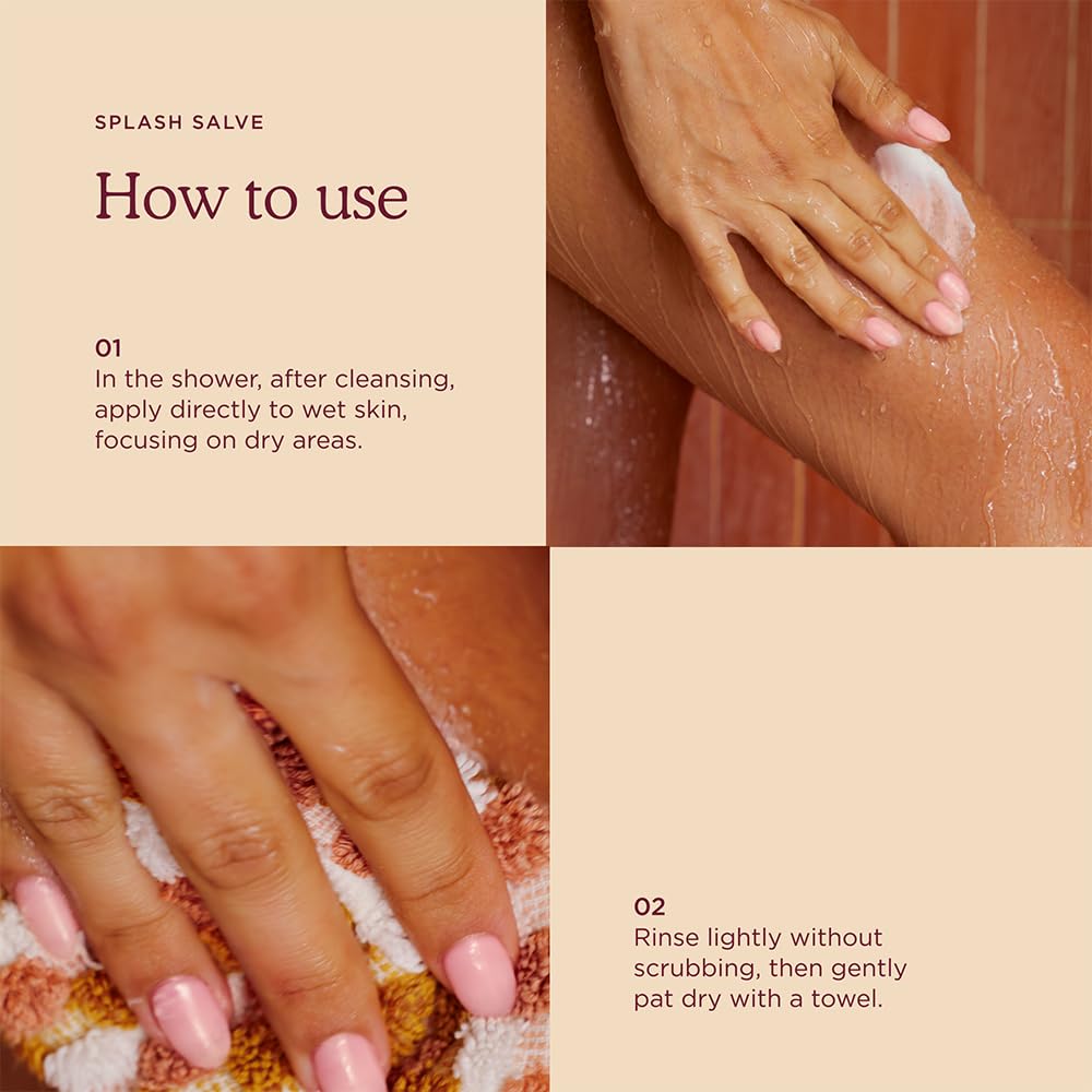 HANNI Splash Salve delivers quick-absorbing moisture after shower.