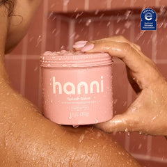 HANNI Splash Salve applied on wet skin during shower for conditioning.