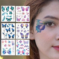 HANSAMU glitter butterfly tattoos are waterproof on the skin for beach and pool parties