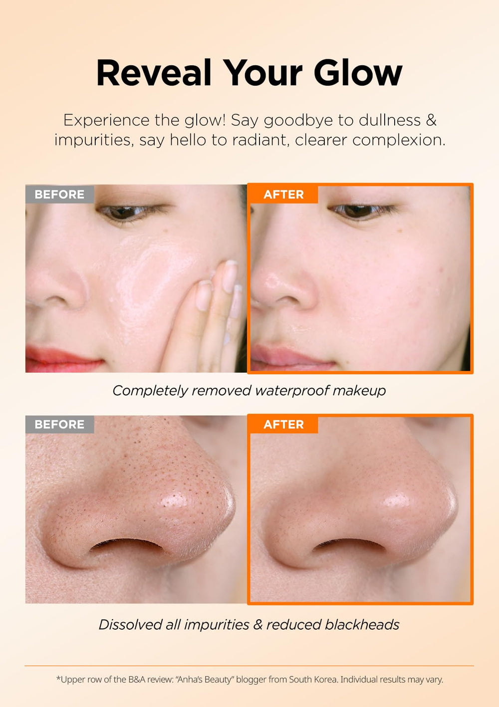 Hands applying Hanskin balm for makeup removal during cleansing