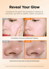 Hands applying Hanskin balm for makeup removal during cleansing