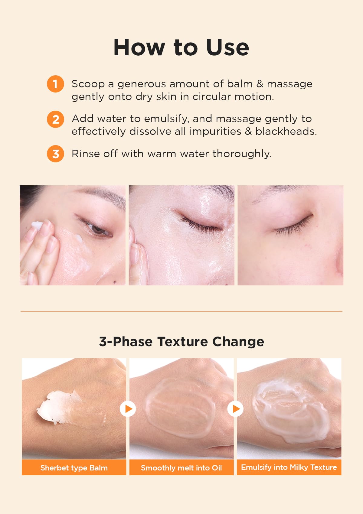 Balm undergoing double cleanse step with subsequent foaming cleanser