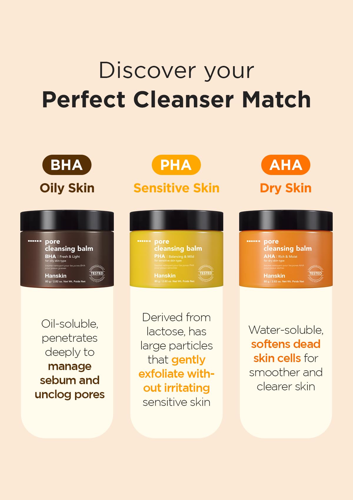 Hanskin BHA Pore Cleansing Balm showcases gentle cleansing for double cleanse routines.