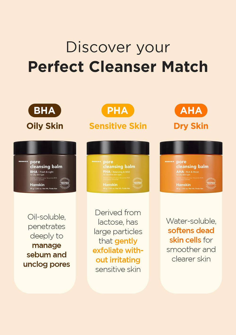 Hanskin BHA Pore Cleansing Balm showcases gentle cleansing for double cleanse routines.