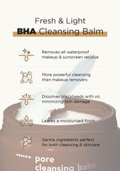 Hanskin BHA Pore Cleansing Balm packaging detail emphasizes travel-friendly solid format.
