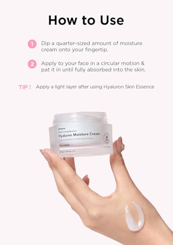 Hanskin Hyaluron Moisture Cream on skin delivers glow and lasting moisture