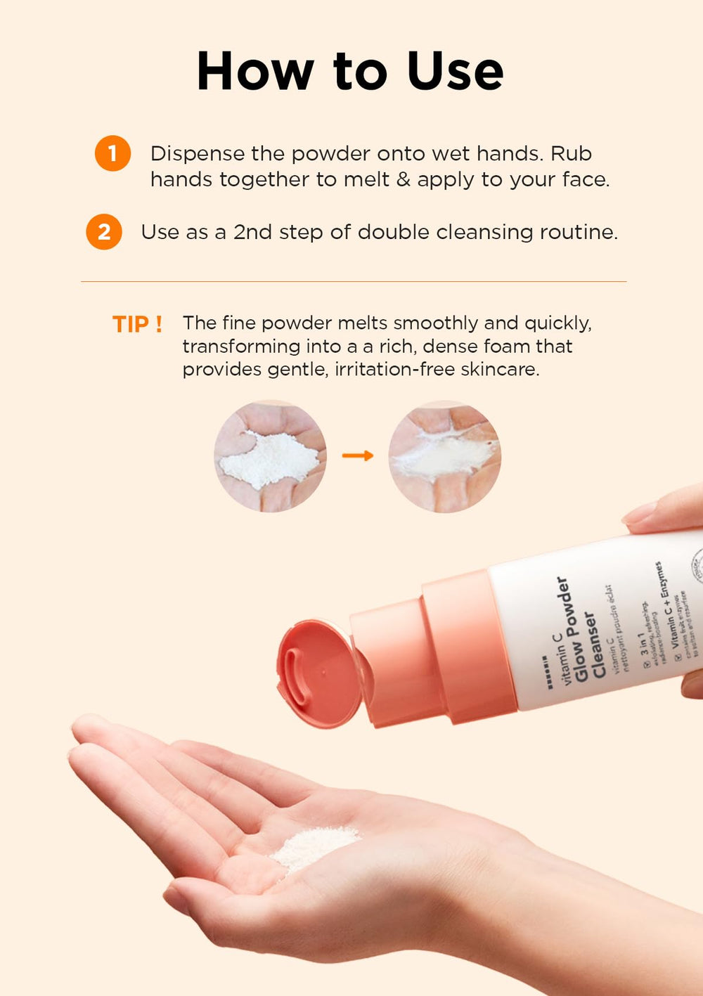 Hanskin Papaya Enzyme texture highlights gentle exfoliation for smoother skin.