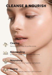 Hanskin Vitamin C Glow Powder Cleanser dispenser demonstrates easy powder-to-foam transformation.