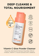 Hanskin Vitamin C Glow Powder Cleanser foam shows cushiony lather and hydrating cleanse.