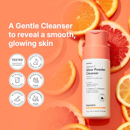 Hanskin packaging shows 2.36 fl oz size for travel-friendly daily use.