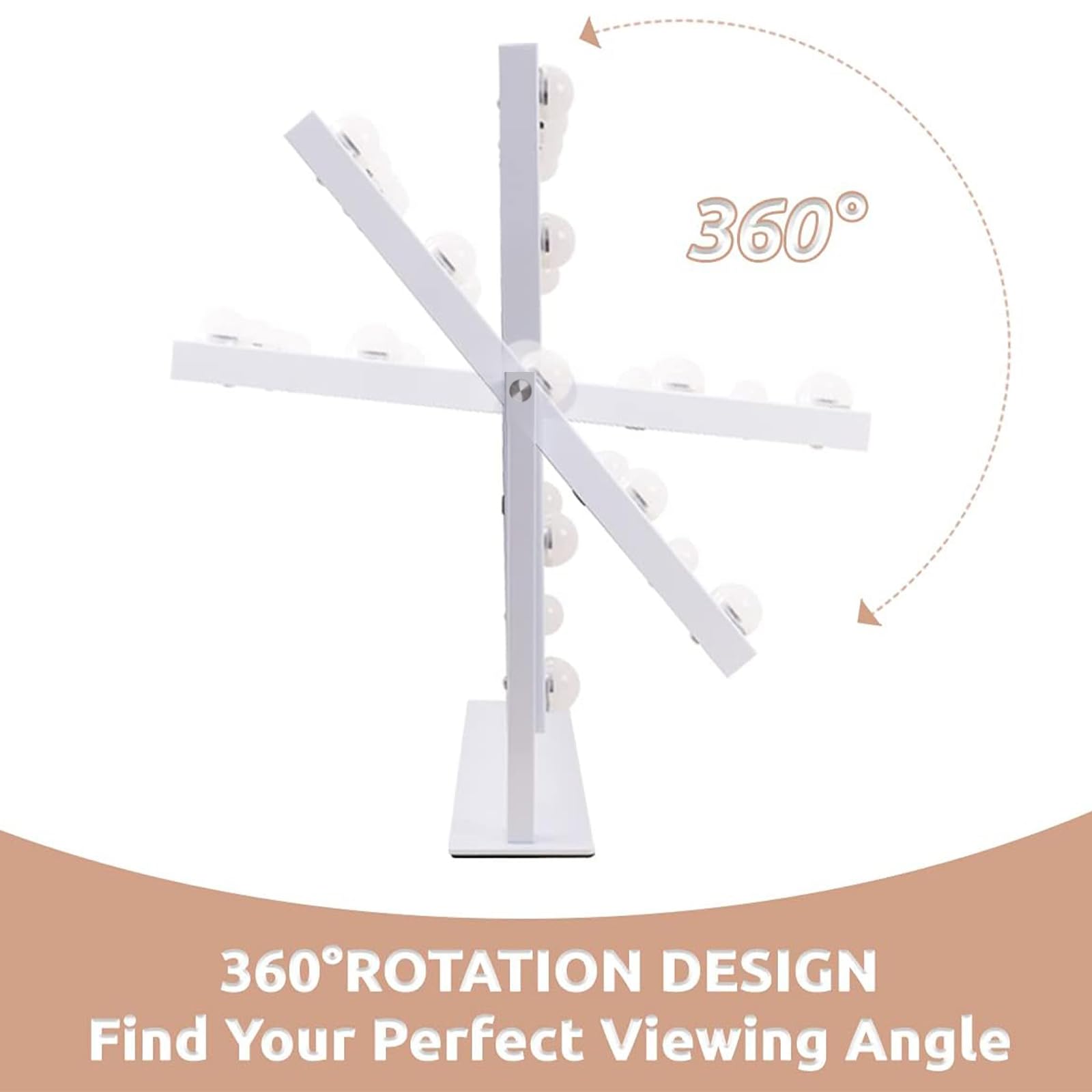 Hansong vanity mirror with detachable 10x magnifying mirror for precise brows