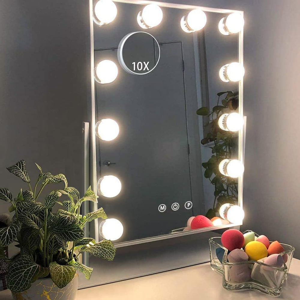 Hansong vanity mirror with LED bulbs front view for bright makeup routines