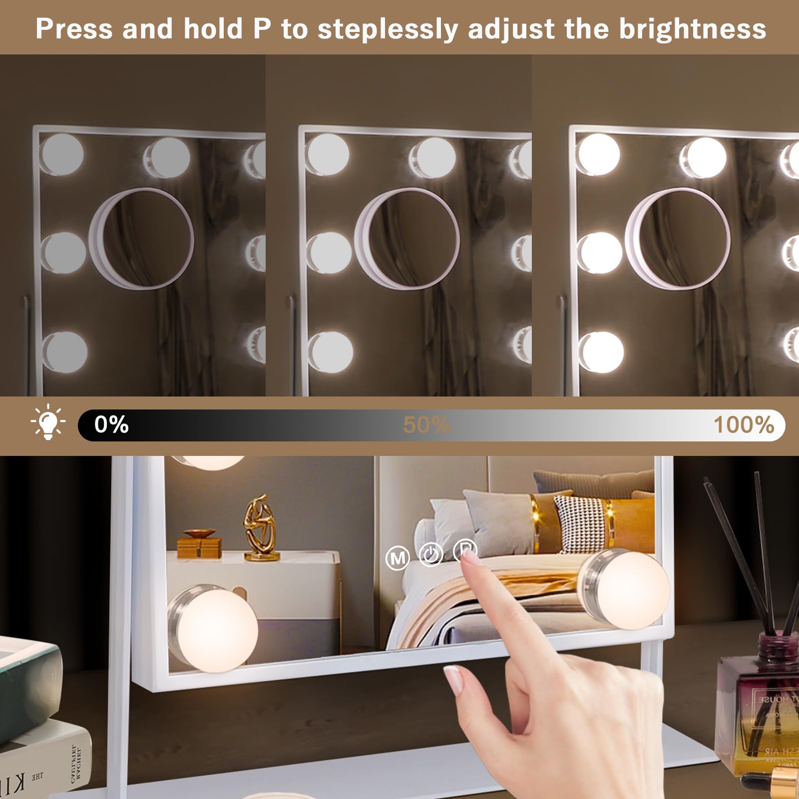 Hansong vanity mirror tabletop 12 by 10 inches fits compact spaces.