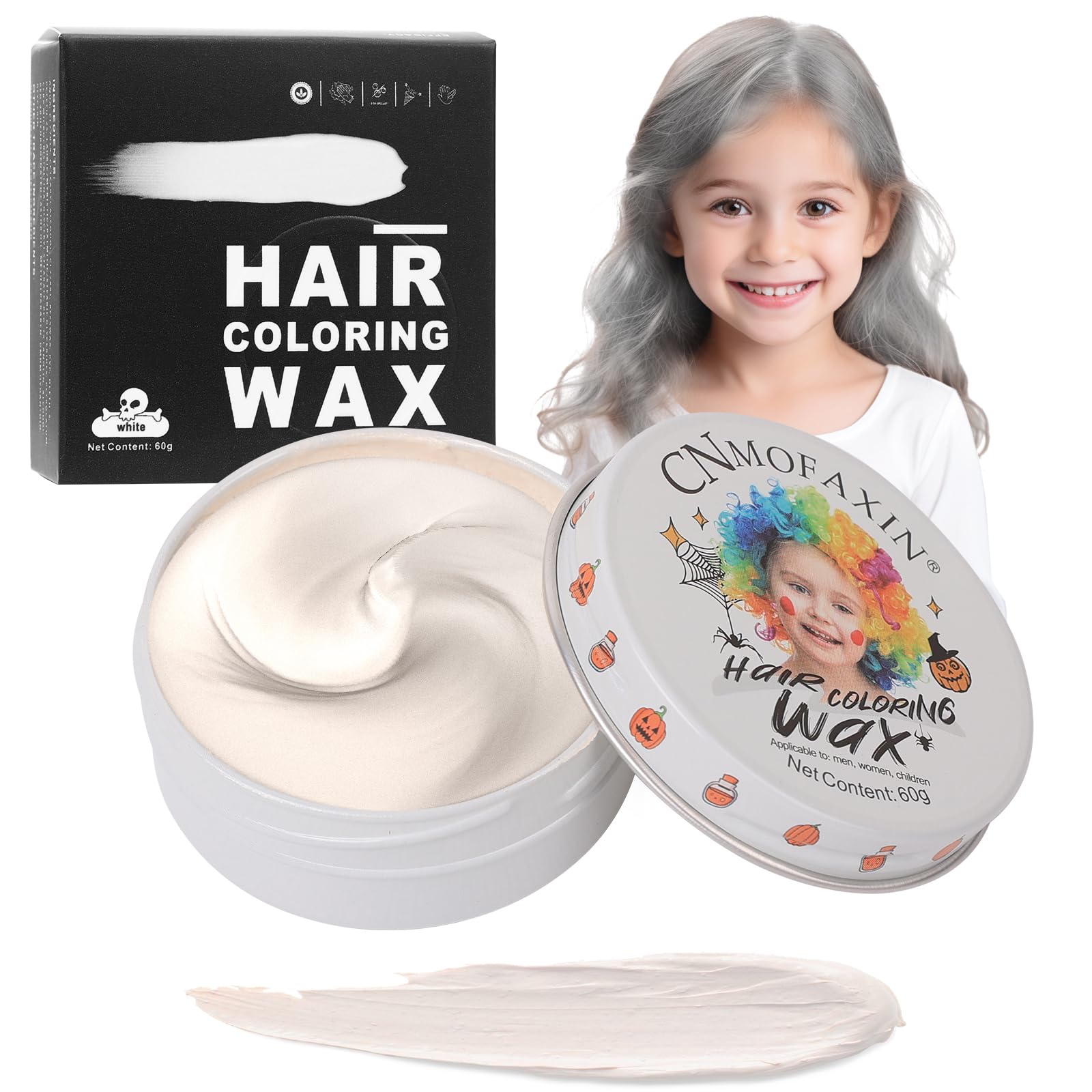 Hansuby silver white hair color wax packaging for quick at-home styling