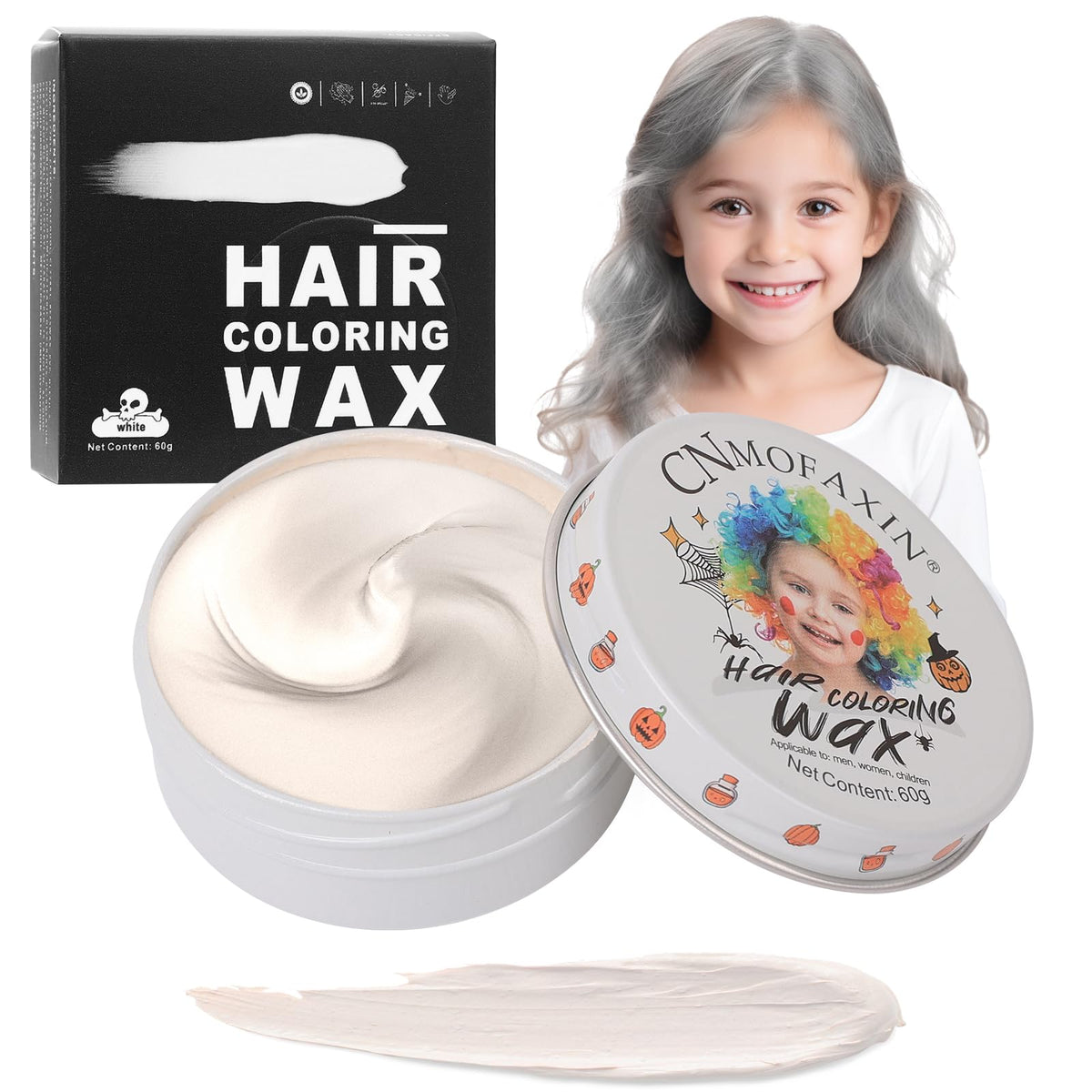 Hansuby silver white hair color wax packaging for quick at-home styling