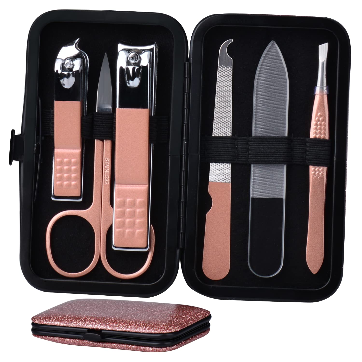 HANTEKAS manicure set with nail clippers kit for precise grooming on the go