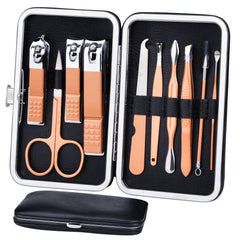 HANTEKAS rose-gold manicure set case showing portability and elegance