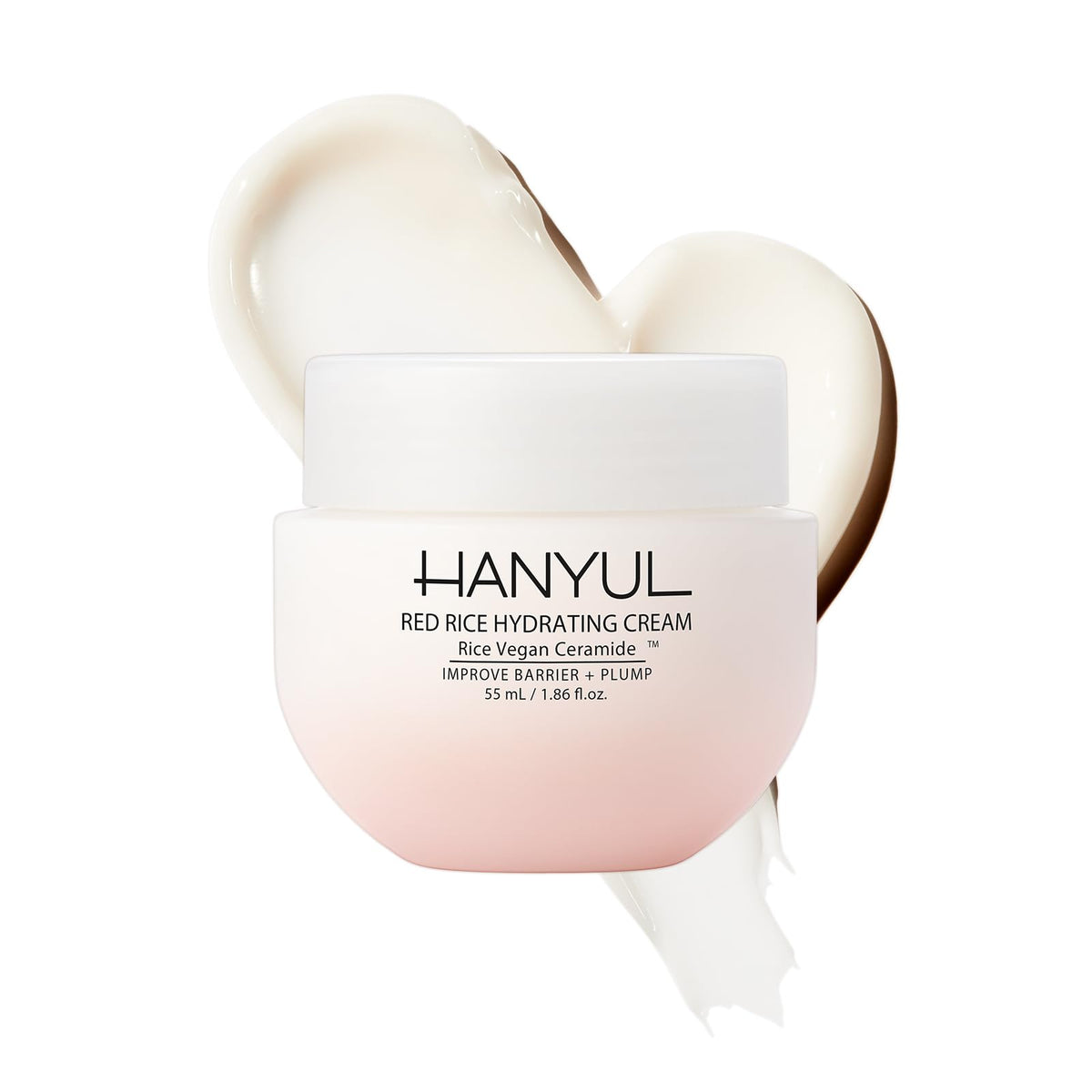 HANYUL Red Rice Hydrating Cream bottle closeup highlights intense hydration for everyday moisture