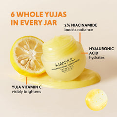 Hanyul Yuja Sleeping Mask cream texture emphasizing nourishing melting finish