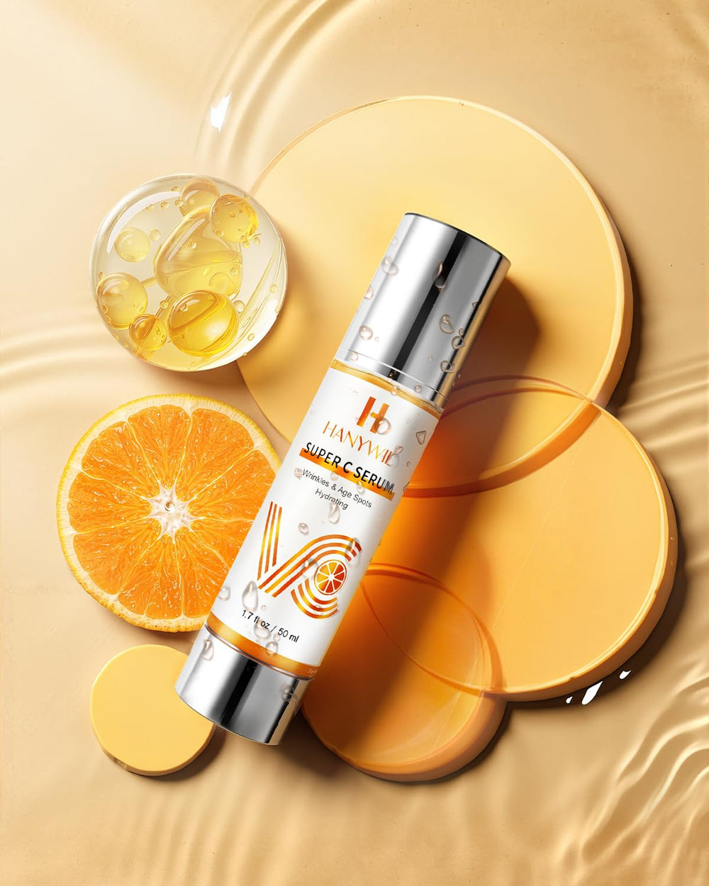 HANYWIL antiaging serum promotes even tone and visible wrinkle reduction with continued use.
