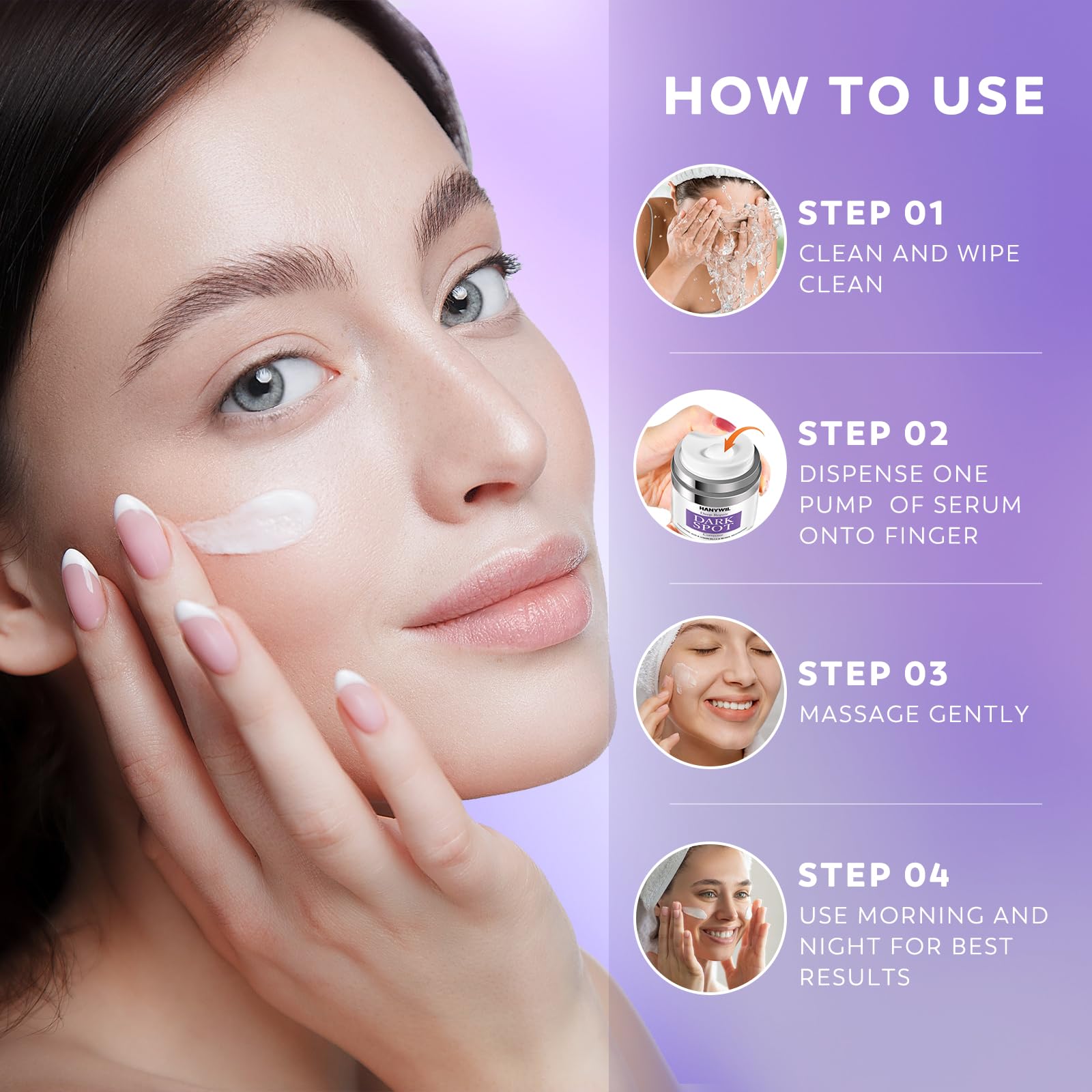 HANYWIL Cruelty-free skin care label emphasizes ethical, safe regimen.