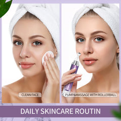 HANYWIL serum closeup shows lightweight, fast-absorbing formula for smoother skin