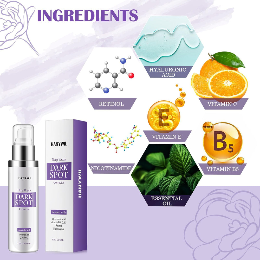 HANYWIL Dark Spot Remover texture closeup hints at smoothing pigment balance.