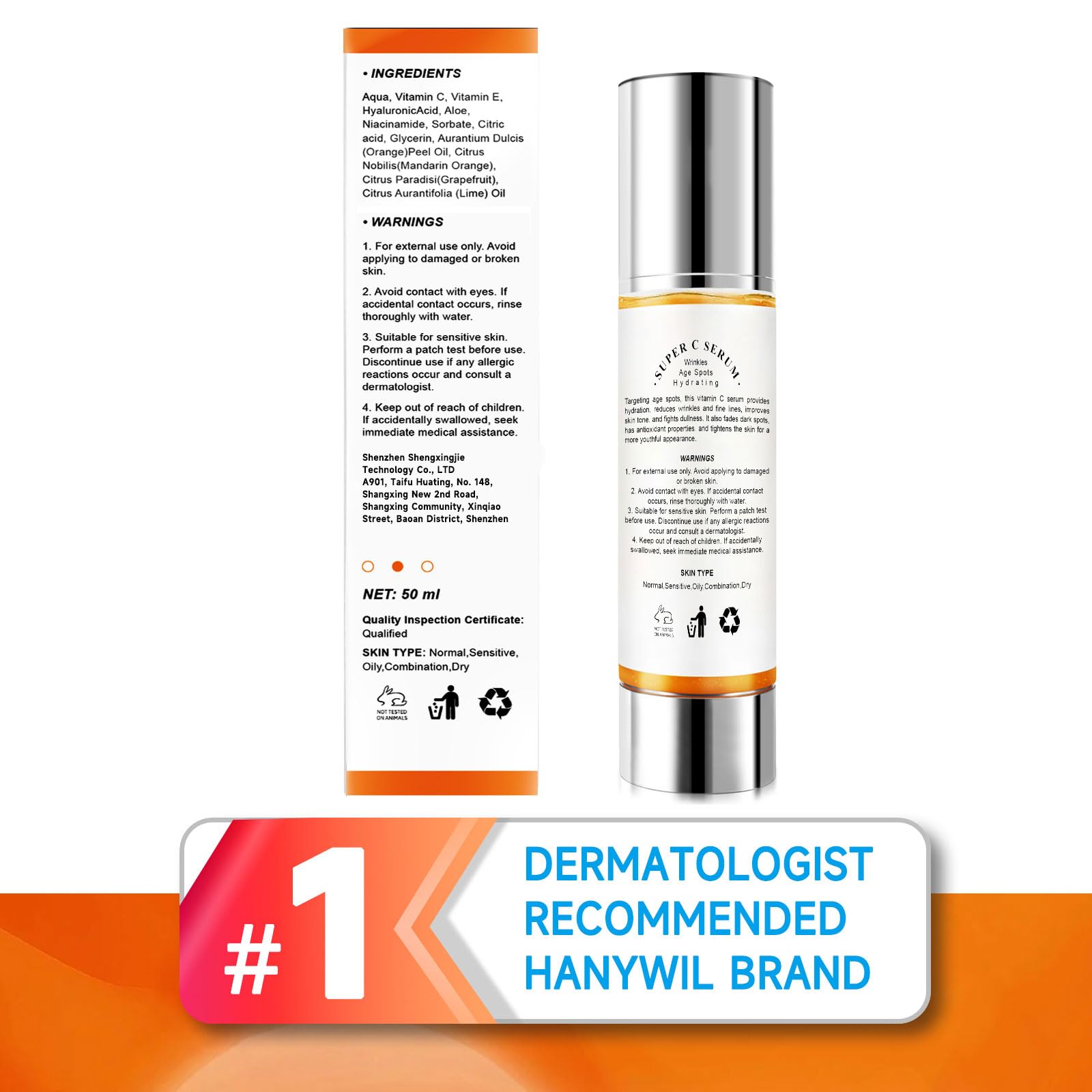 HANYWIL packaging display communicates premium clean beauty