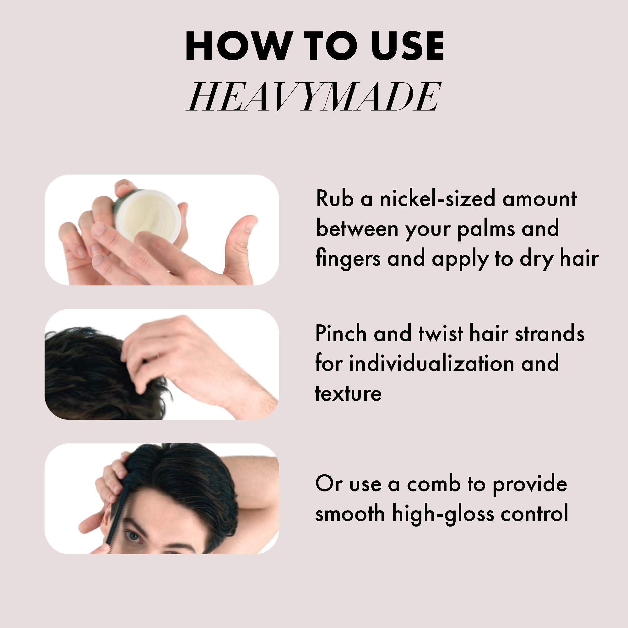 Hanz de Fuko Heavymade all-day-hold performance on dry hair with minimal touch-ups