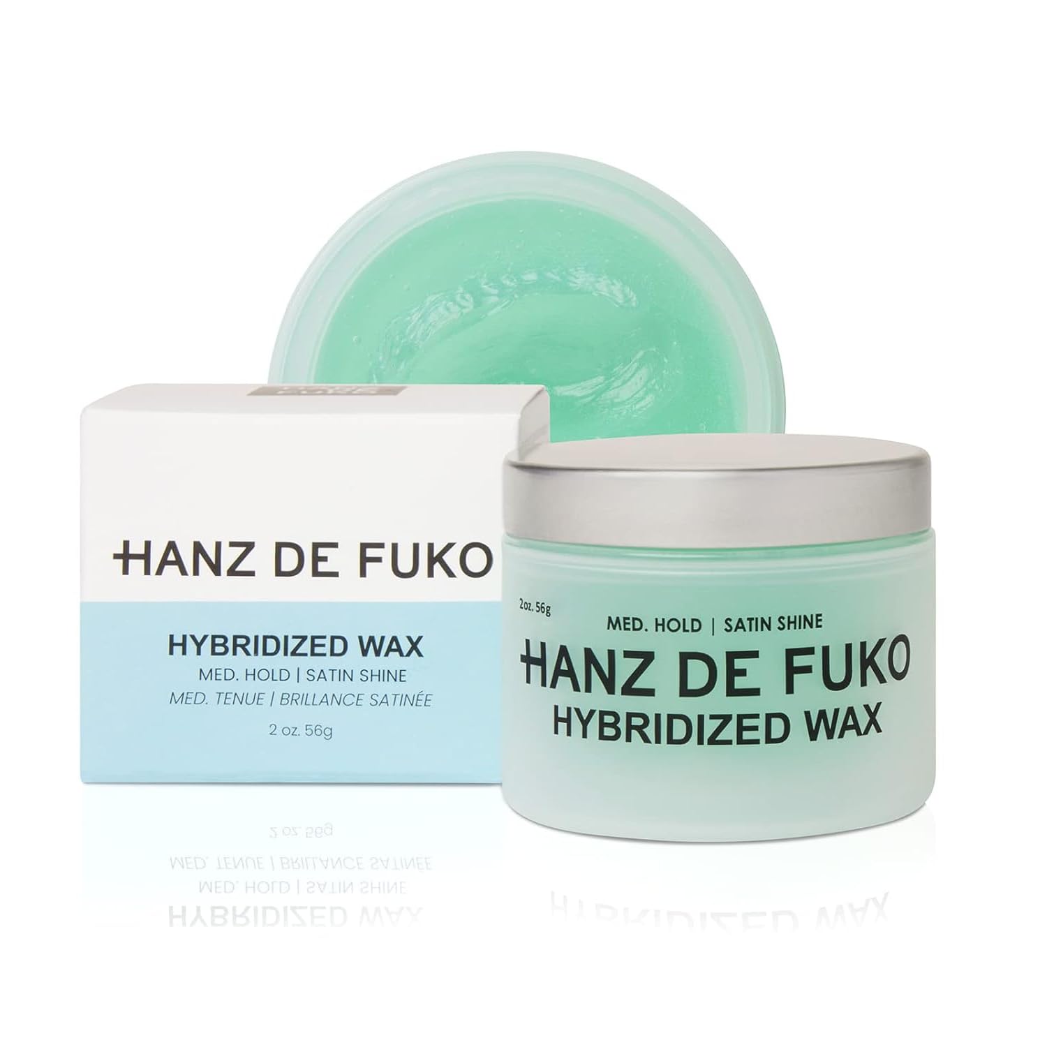 Hanz de Fuko Hybridized Wax tube open shows clean, residue-free styling.