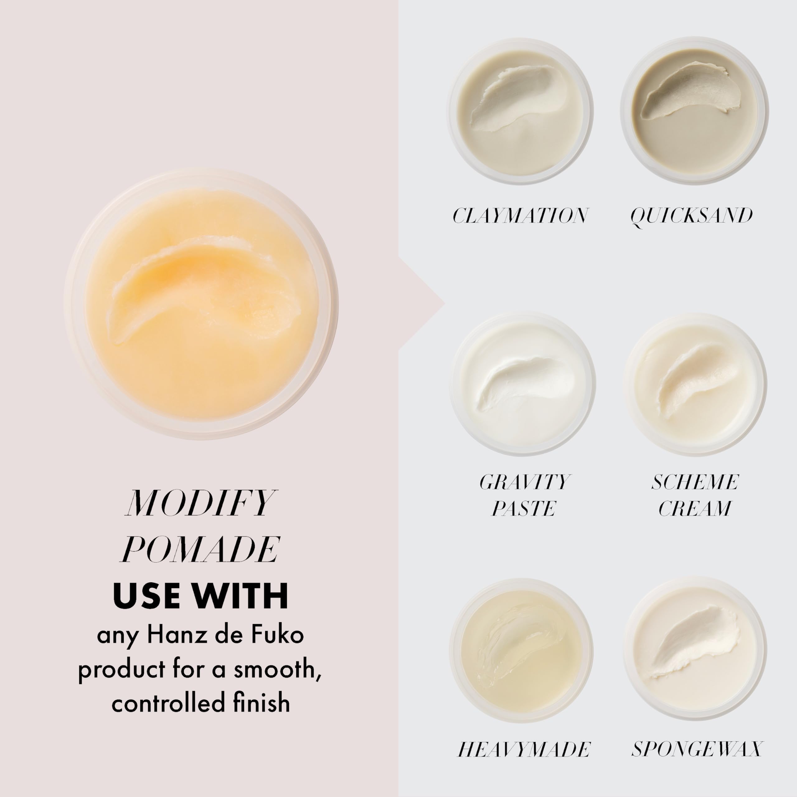 Hanz de Fuko Modify used as heat protection before styling with tools.