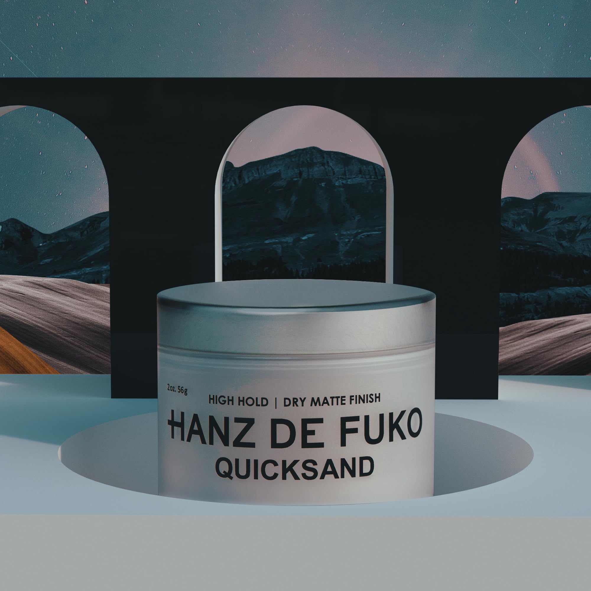 Hanz de Fuko Quicksand jar close-up emphasizes gritty texture for styling.