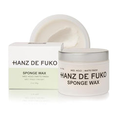 Hanz de Fuko Sponge Wax jar closeup showing premium matte finish styling