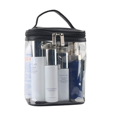 Inner pocket keeps small items organized inside the clear bag.