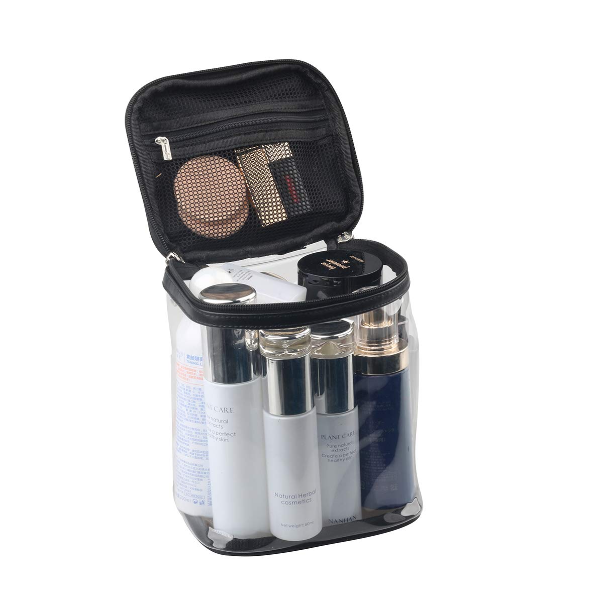 HAOGUAGUA makeup bag top handle for easy grab-and-go access.