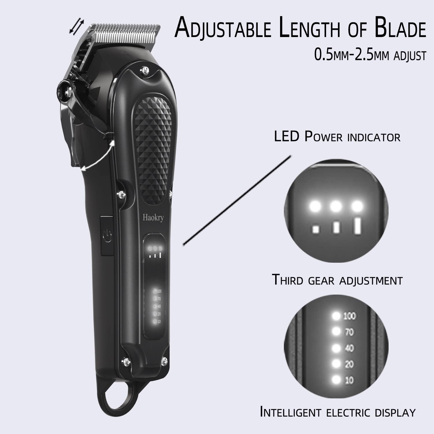 Haokry hair clippers come as a complete set for all your grooming needs.