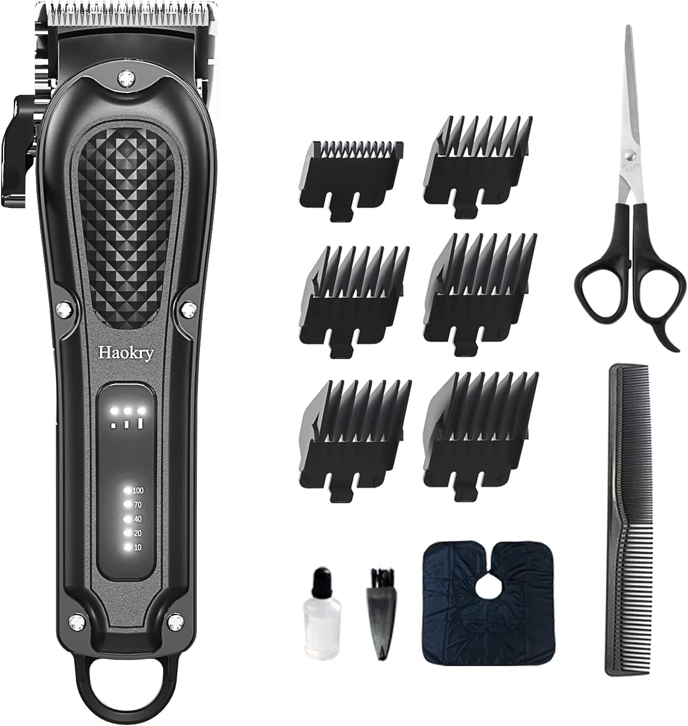 Haokry hair clippers showcase cordless design for ultimate grooming convenience.