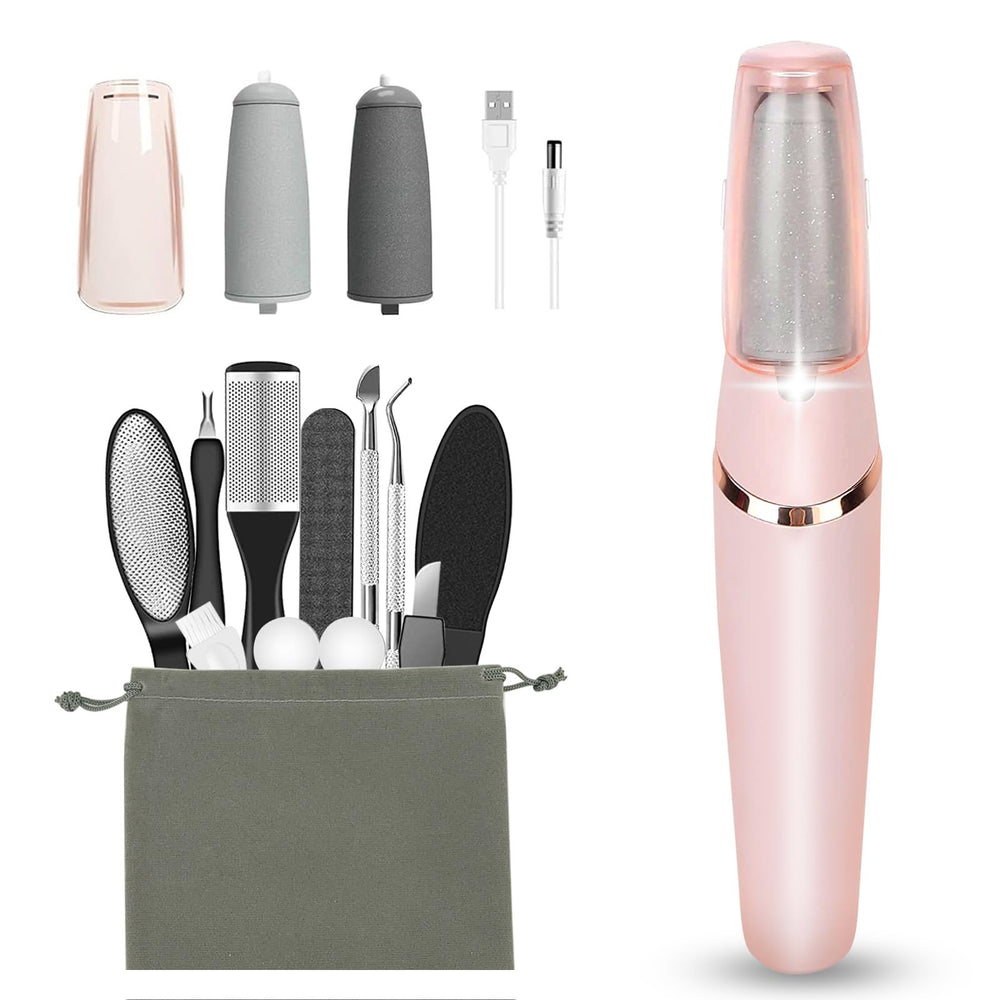 Haootadiy electric foot callus remover package with all components for at-home pedicures