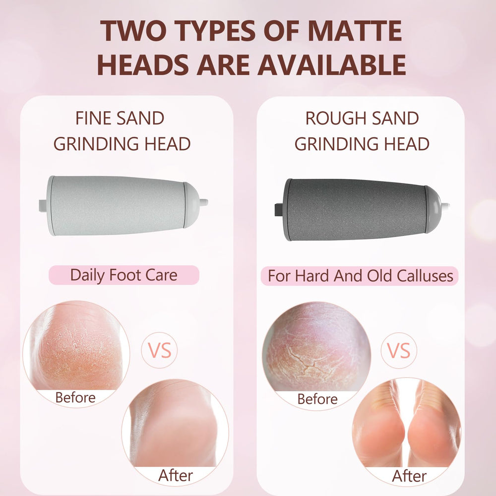 Haootadiy foot callus remover roller heads close-up for varied skin needs.