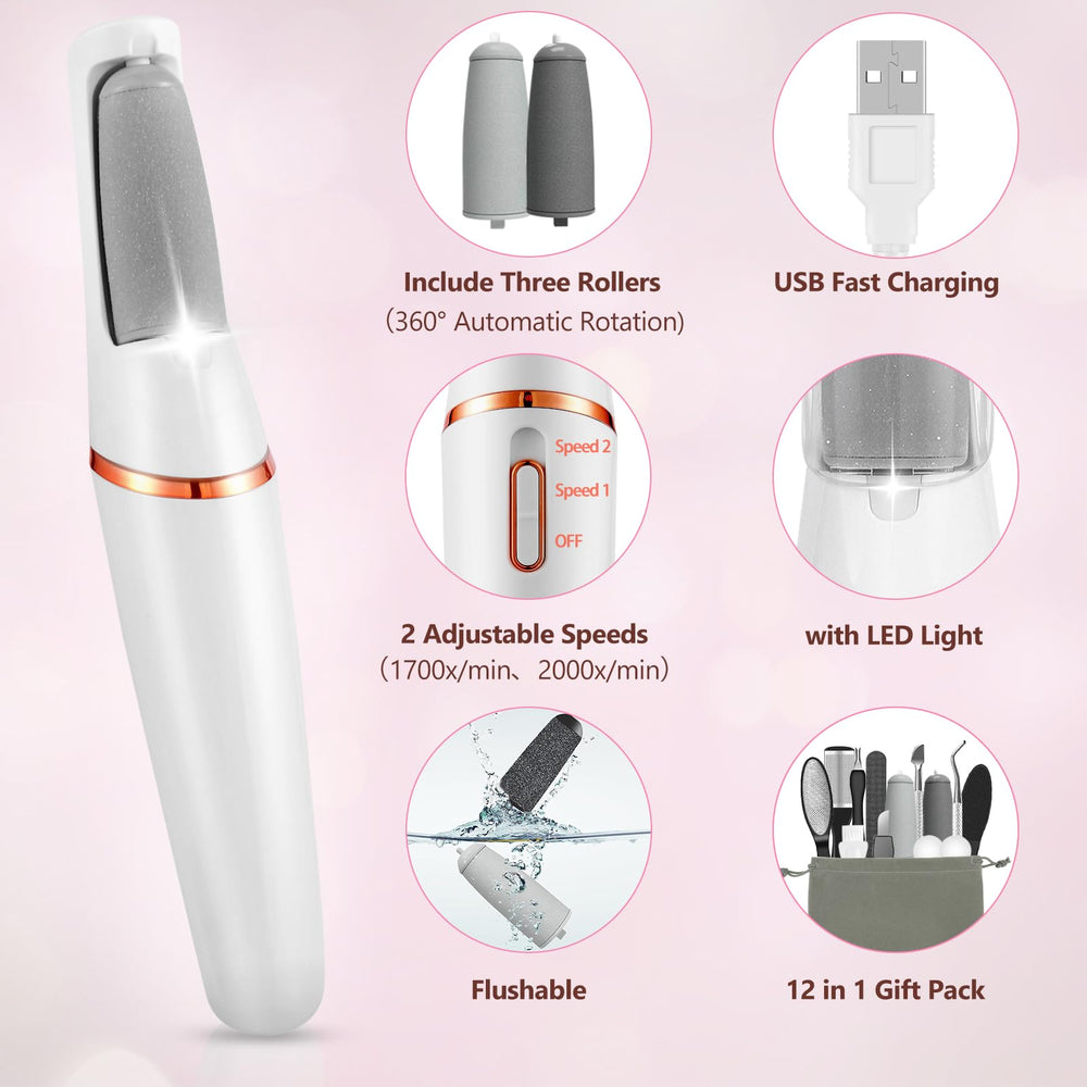 Haootadiy foot callus remover with two-speed dial for customizable comfort.