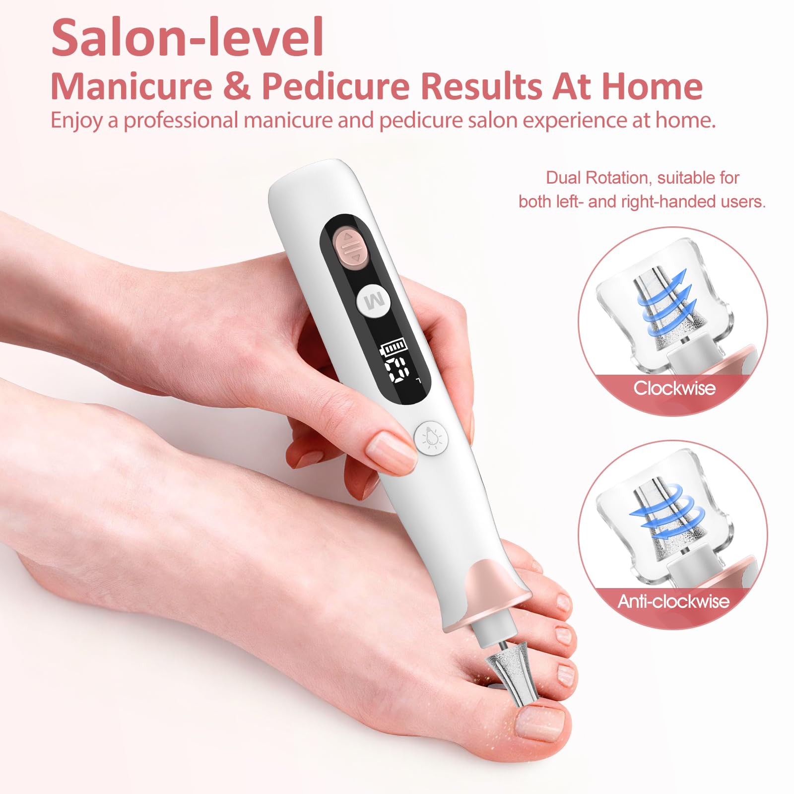 Haootadiy electric nail drill kit attachments showing versatile filing and buffing options.