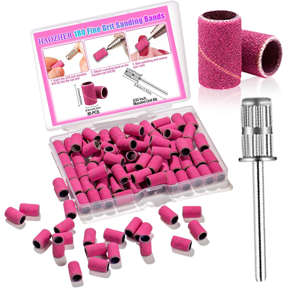 Haozher 80-pcs nail drill bits for precise shaping and removal.