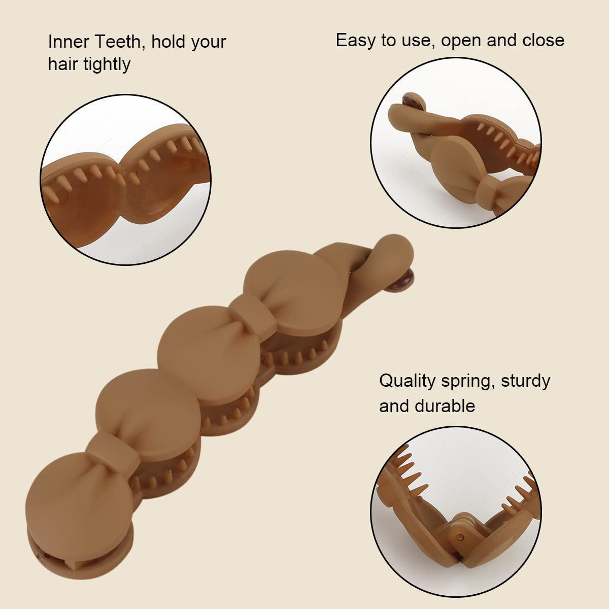 Hapdoo banana clip set bun-hold provides sleek updo stability.