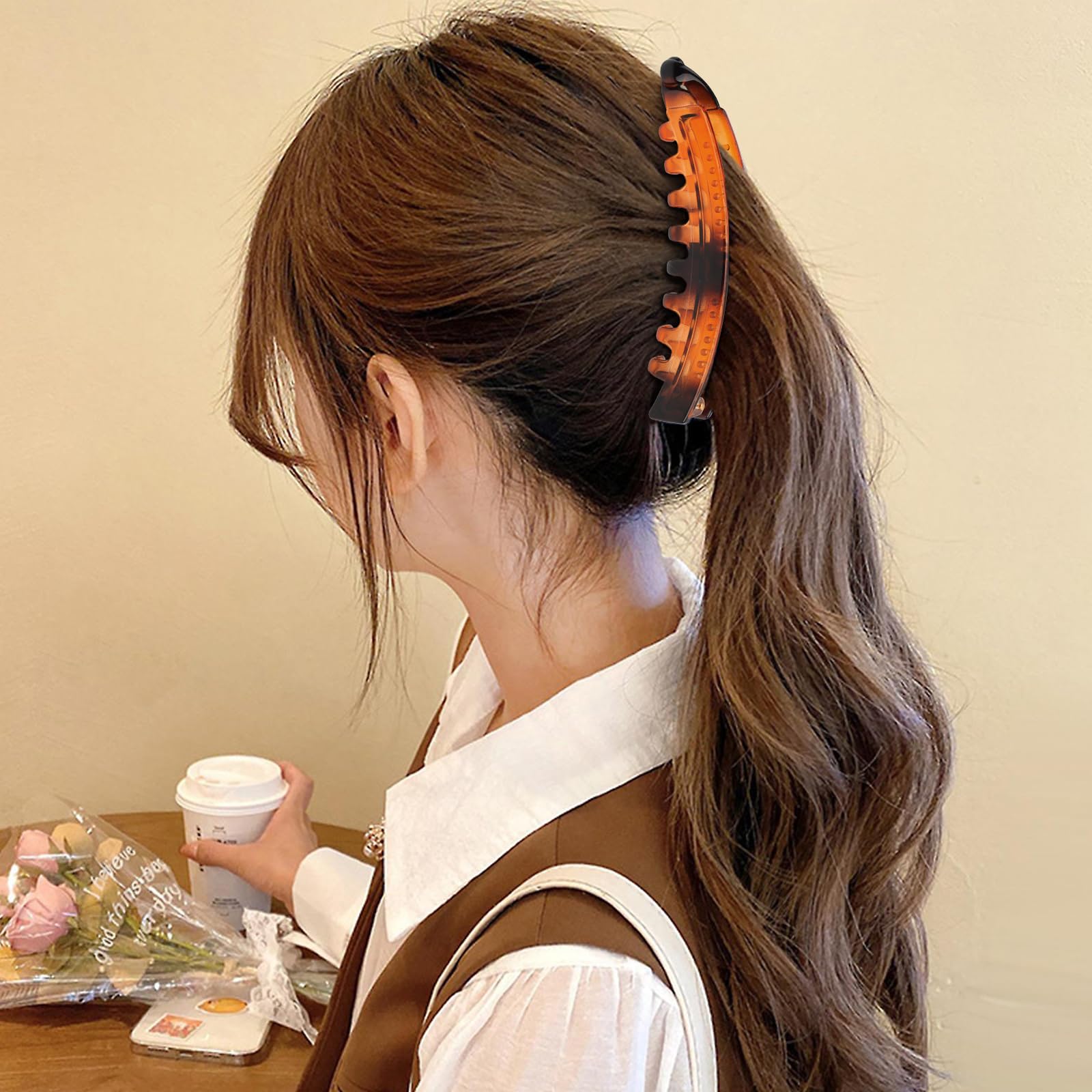 Hapdoo banana clips transparent acrylic finish adds subtle elegance