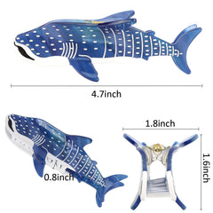 Hapdoo whale shark hair clip teeth detail highlights sturdy yet hair-friendly grip.