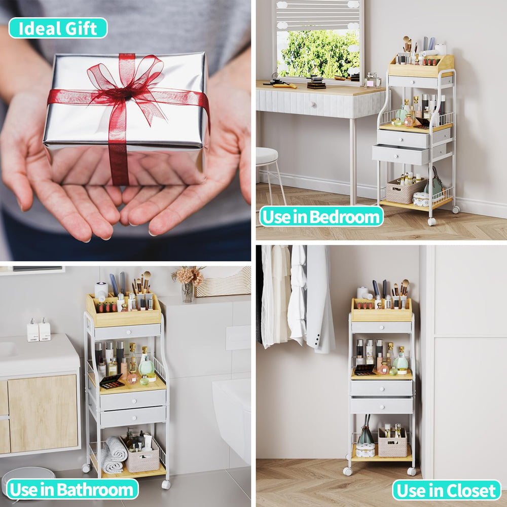 HapiRm anti-fall buckle protects drawers while you reach for products.