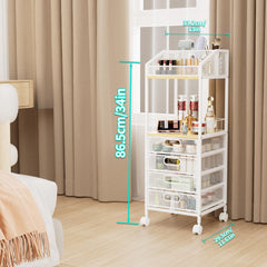 HapiRm makeup organizer open storage shelf for full-size skincare products.