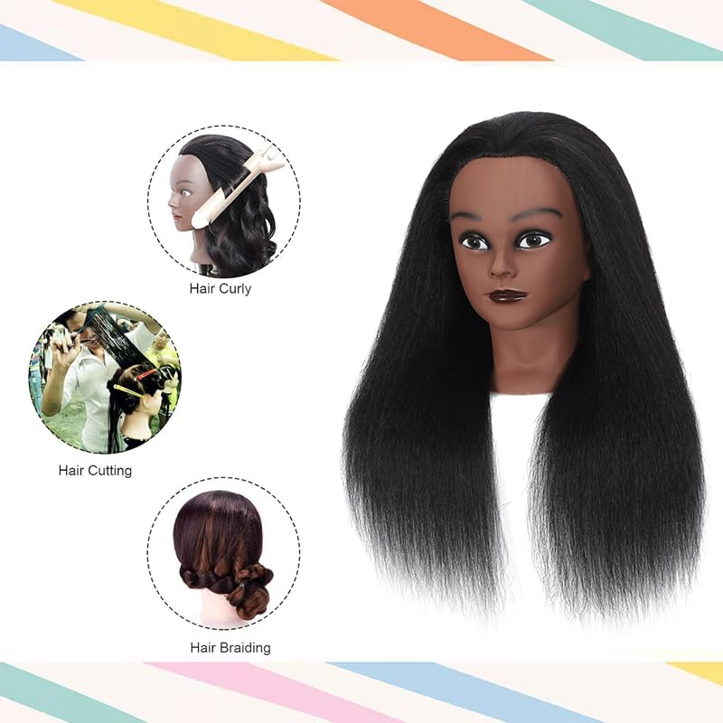 HAPOWELL mannequin head styled with elegant hairdos for practice.