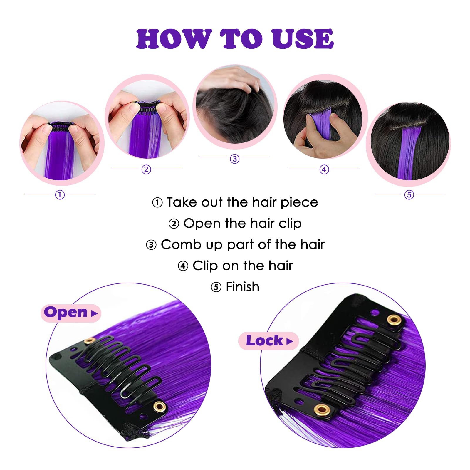 HappClan colorful hair extensions packaging ready for gifting and storage