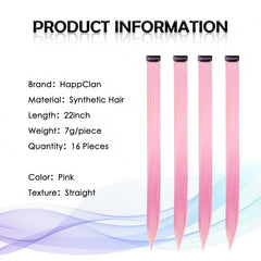 Extensiones HappClan para fiestas en rosa, fáciles de combinar con atuendos.